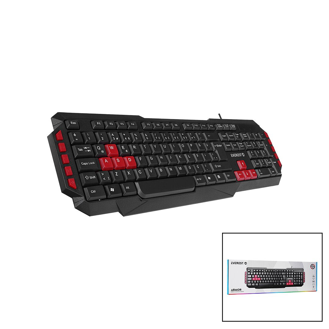EVEREST KB-G7-ARMOR USB WIRED GAMING KEYBOARD COLORED GAMING KEYS - MULTIMEDIA KEYS 150CM (5347)