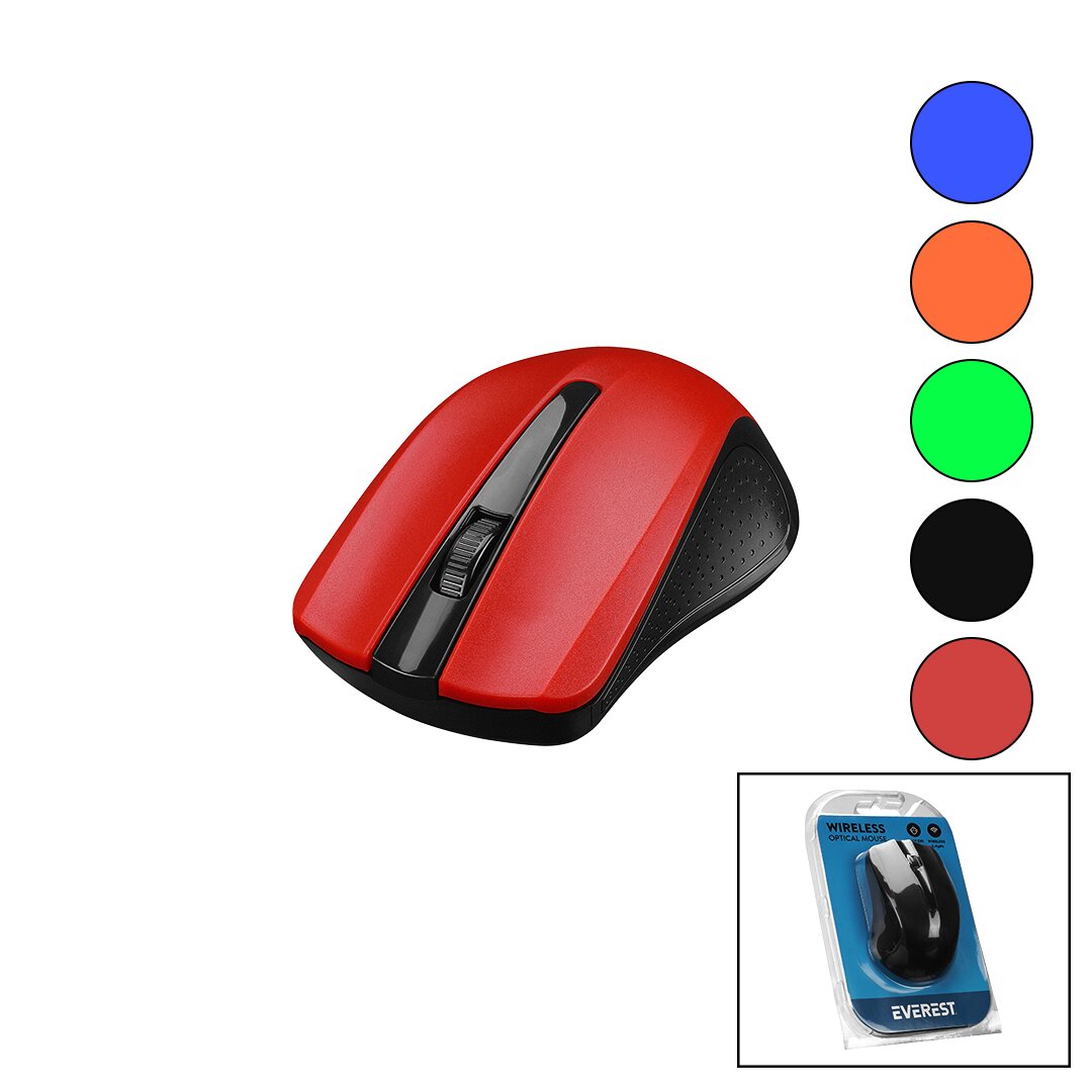 EVEREST SM-537 ماوس بصري لاسلكي 1600DPI USB معبأ بتغليف مفرغ (5347)