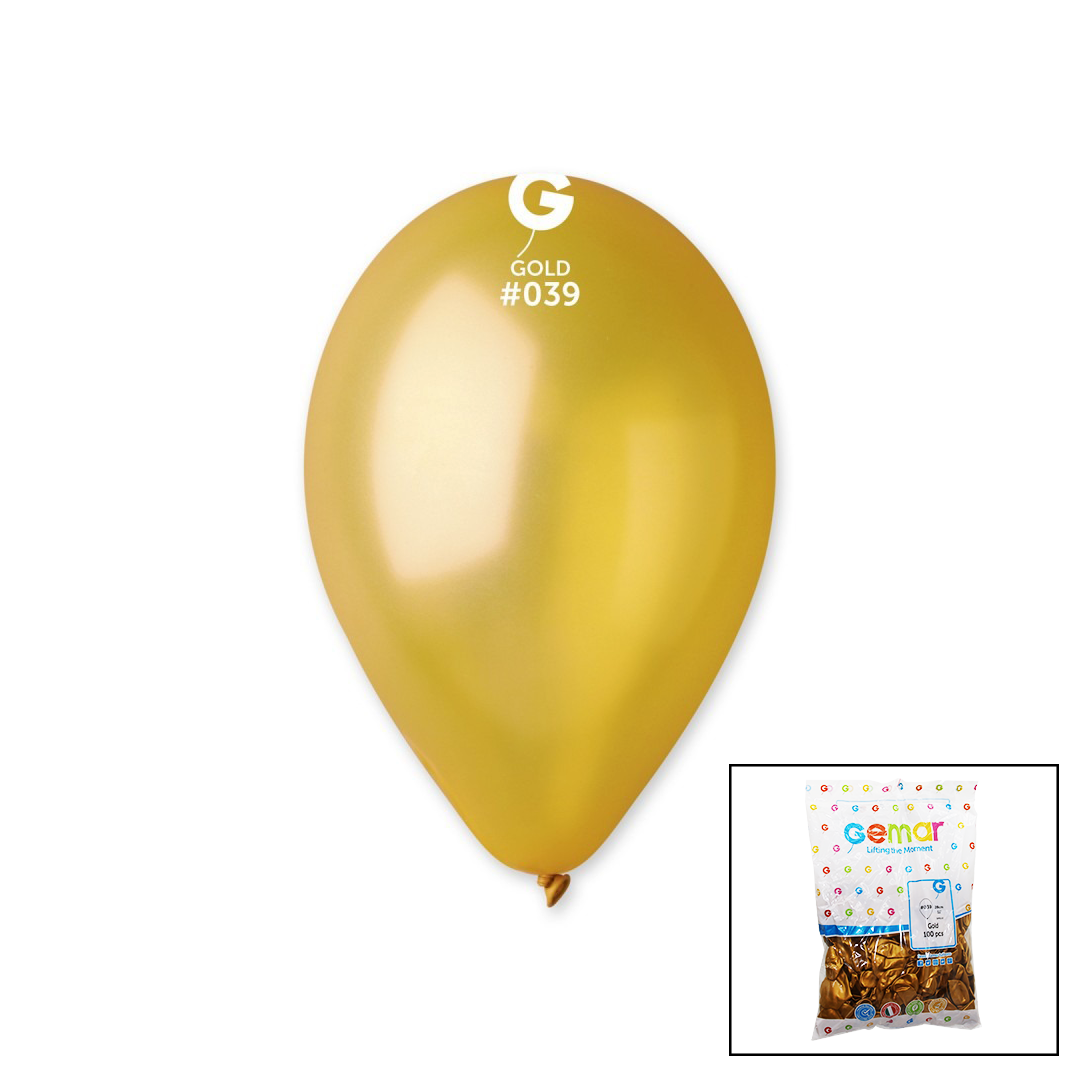 GM-110-39 بالون معدني - ذهبي 11 إنش - 28 سم - 100 قطعة (5347)