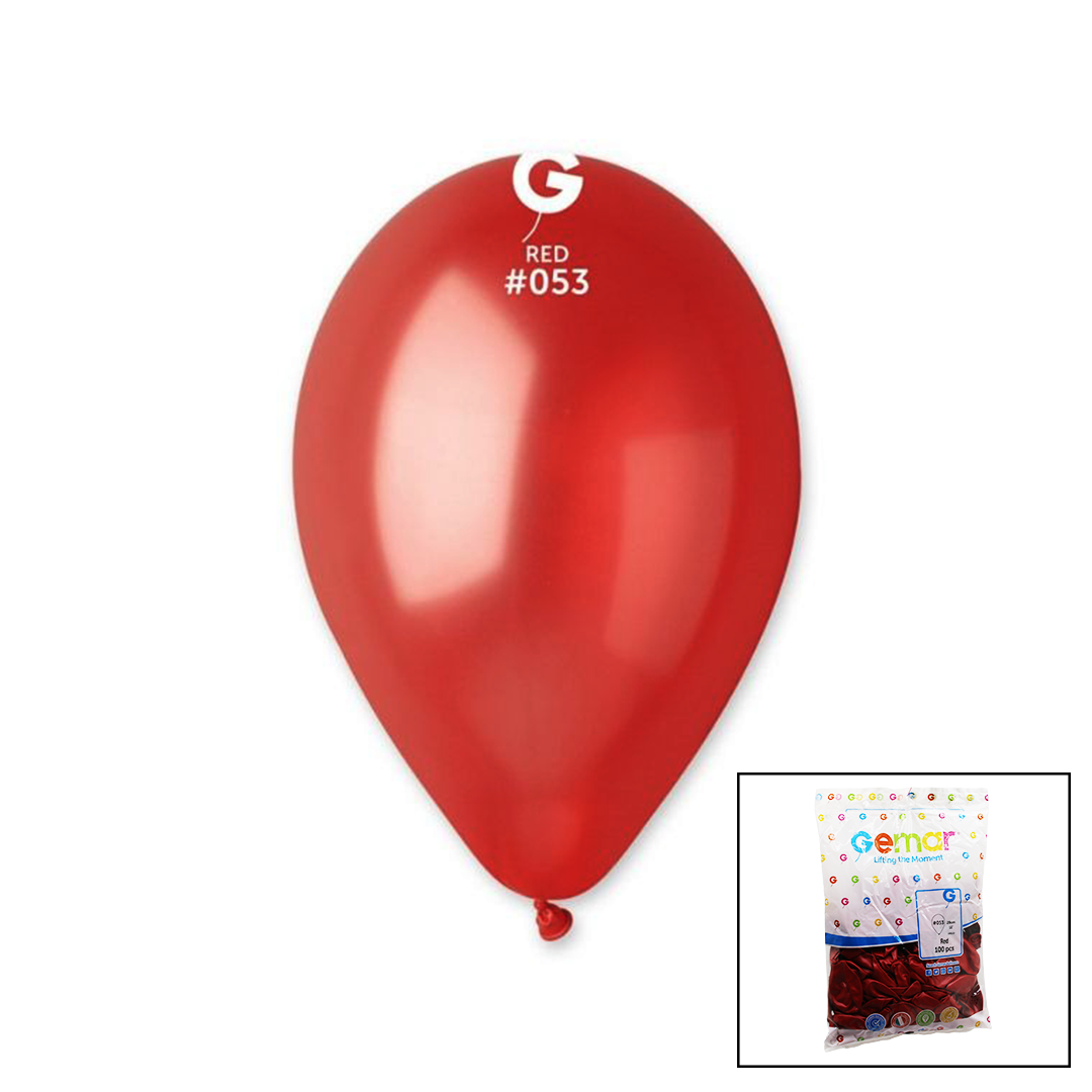 GM-110-53 ميتاليك - بالون أحمر 11 بوصة - 28 سم - 100 قطعة (5347)