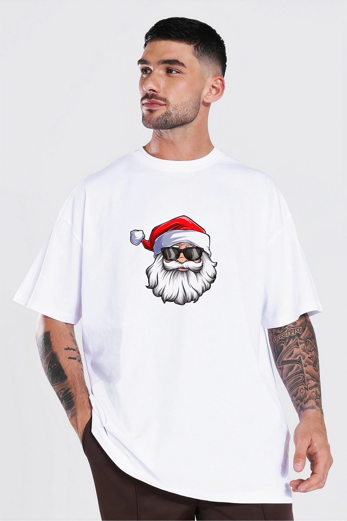 Santa Claus with Glasses T-shirt - White