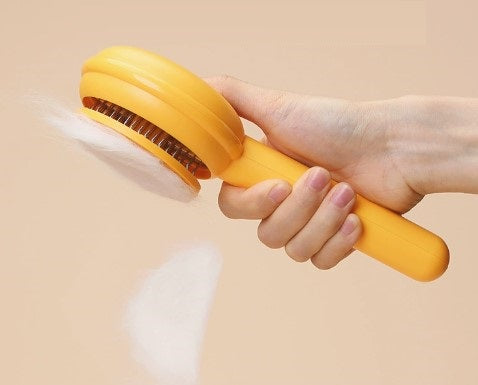 Self-Cleaning Hamburger-Shaped Pet Brush (5347)