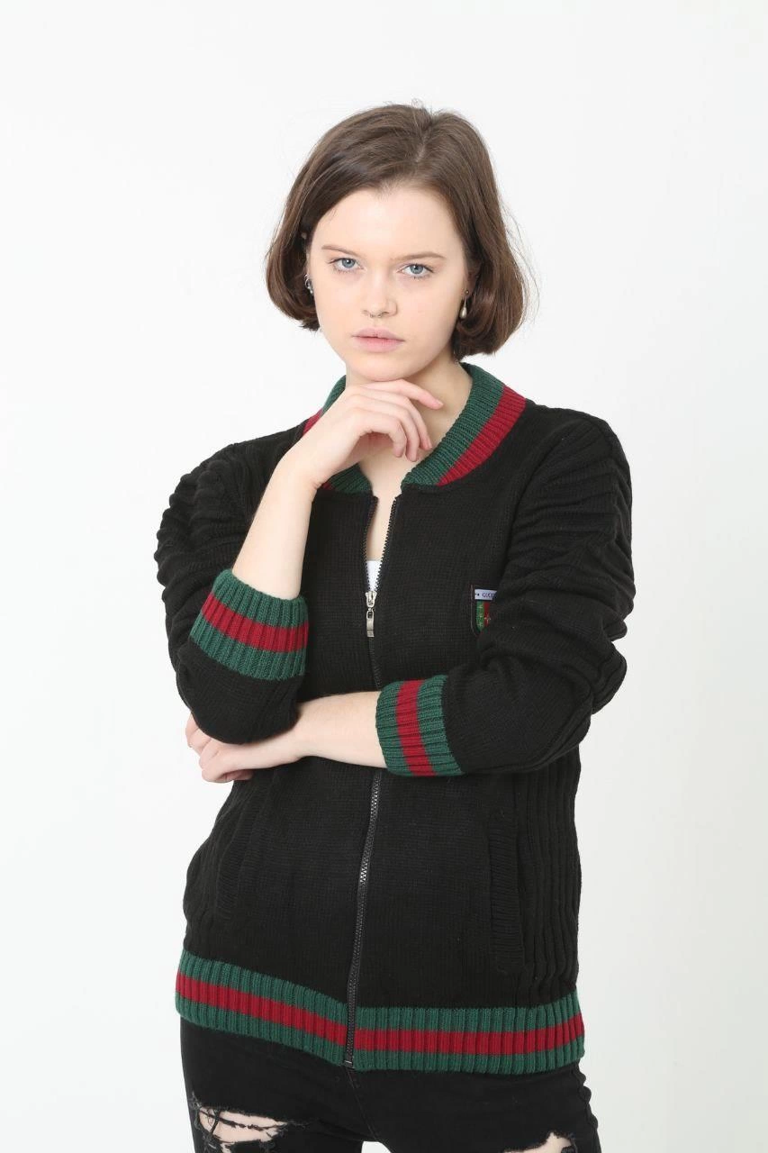 Women's Full-Zip Knit Cardigan - Black