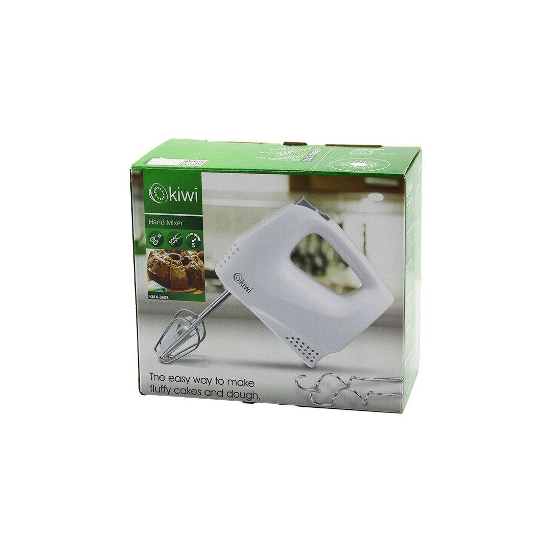 KİWİ KMX-3608 ELEKTRİKLİ EL MİKSERİ 2PCS METAL ÇIRPMA APARATI - 2PCS HAMUR KANCASI 5 KADEME HIZ ÇIRPICI ÇIKARTMA DÜĞMELİ (5347)
