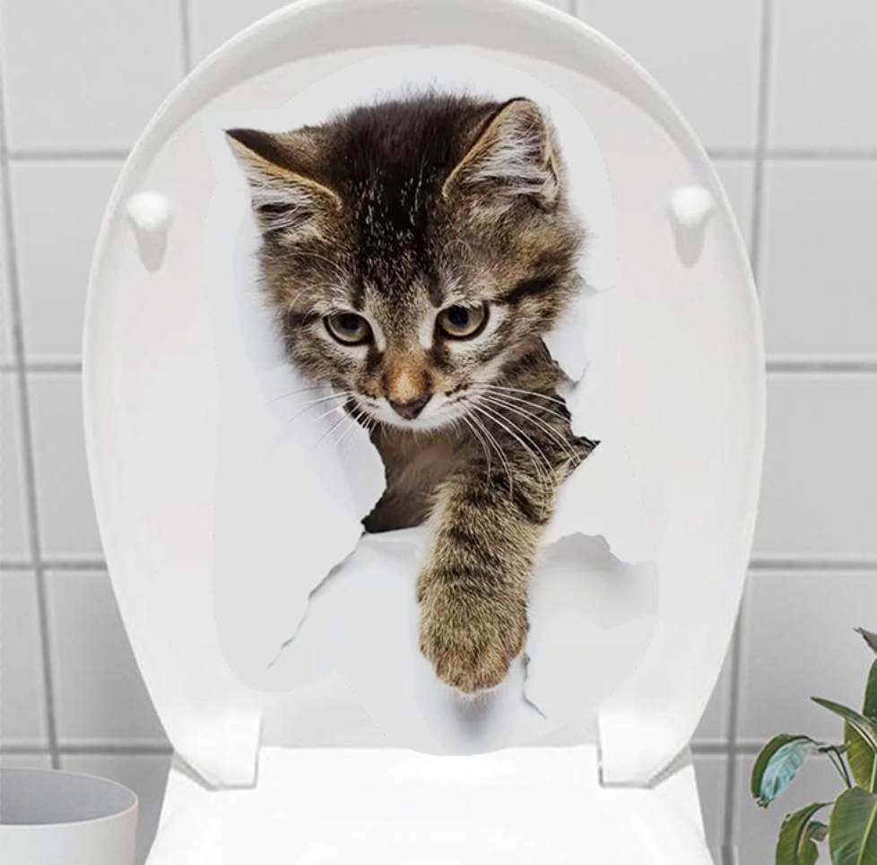 Decohandy Toilet Sticker Stray Cat