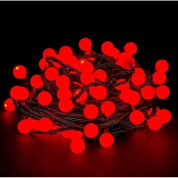 5 متر 28 لمبة LED ضوء أحمر كابل أسود مع قابس