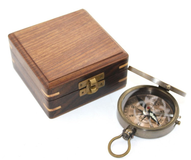Compass in Wooden Box Model 6