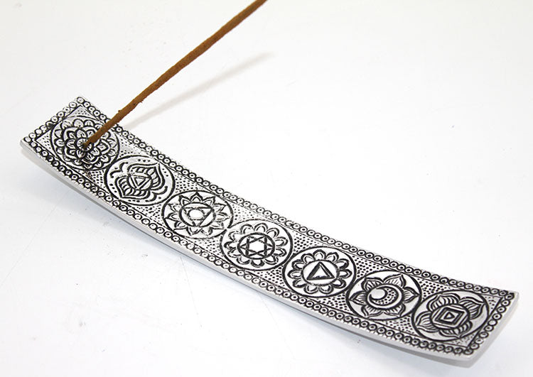 Metal Boat 7 Chakra Incense Holder