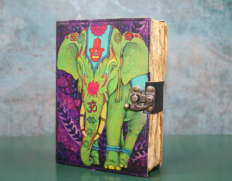 Elephant Design Leather Notebook