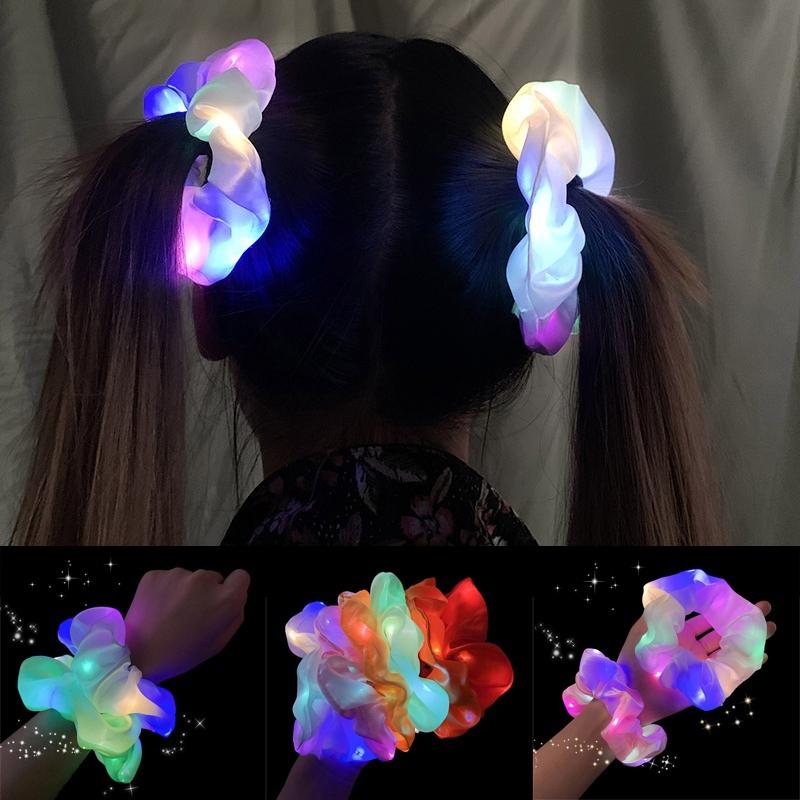 Lilac Purple LED Light-Up Hair Tie - 3 Mode Festival - Party Hair Tie (5347)