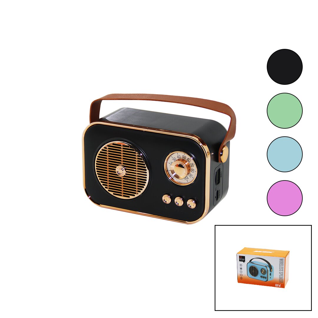 M4 PORTABLE WİRELESS HOPARLÖR - SPEAKER IŞIKLI USB ŞARJLI RENKLİ KASA - BRONZ ÇERÇEVEUSB - DC 5V - TF (5347)