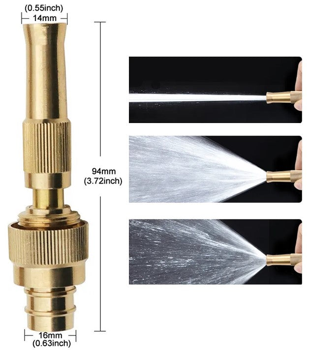 ADJUSTABLE PRESSURE HOSE NOZZLE GOLD