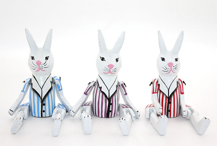 Wooden Rocking Rabbit Figure