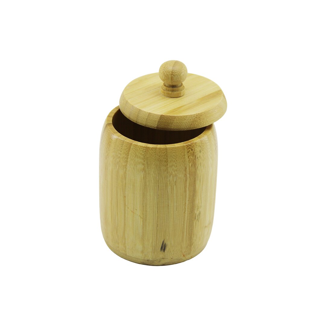 NO-8 WOOD - BAMBOO SUGAR BOWL WITH LID DIAMETER: 7.5CM DEPTH: 8.5CM (5347)