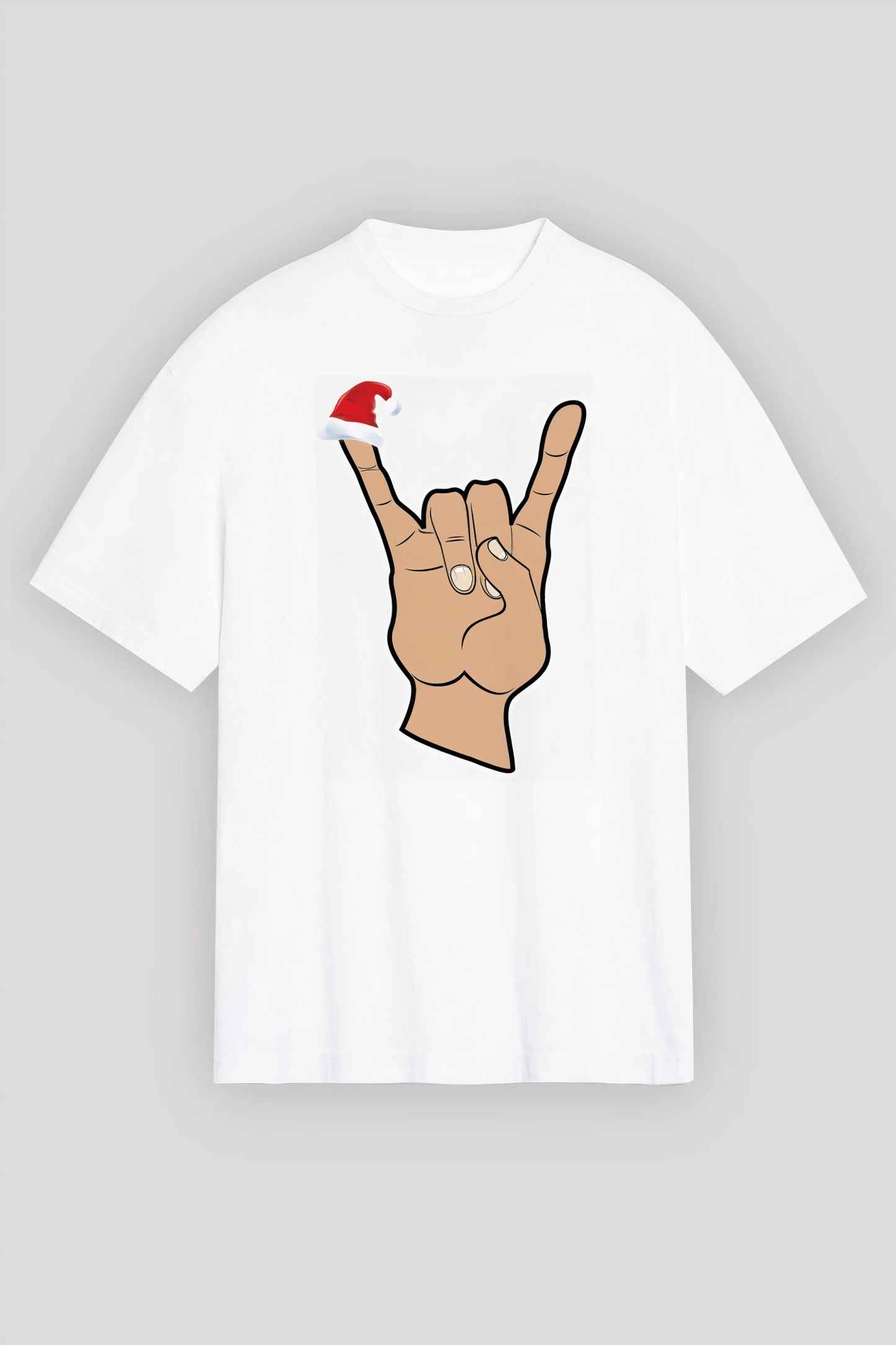 Christmas-themed Pinky Finger T-shirt - White