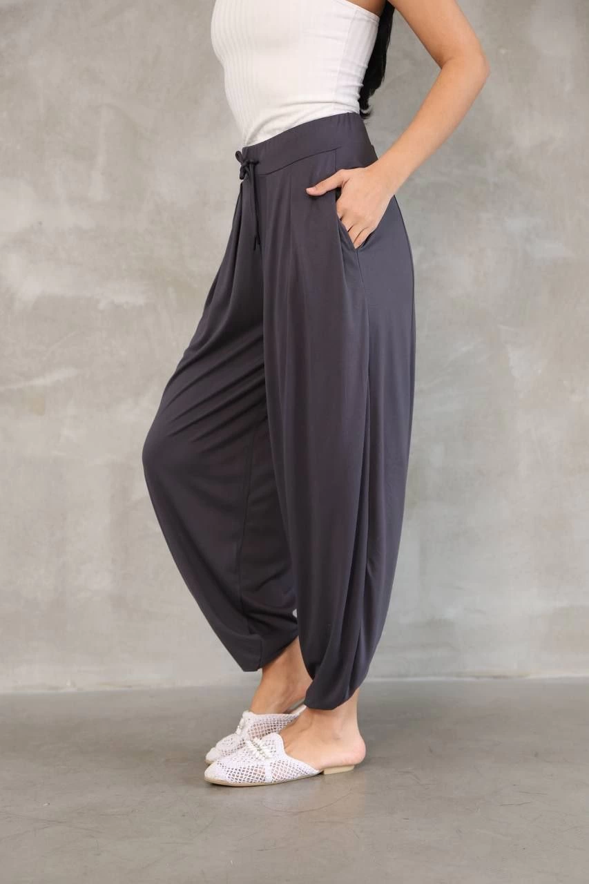 Osy Modal Yumuşak Dokulu Kumaş Şalvar Pantalon - Antrasit