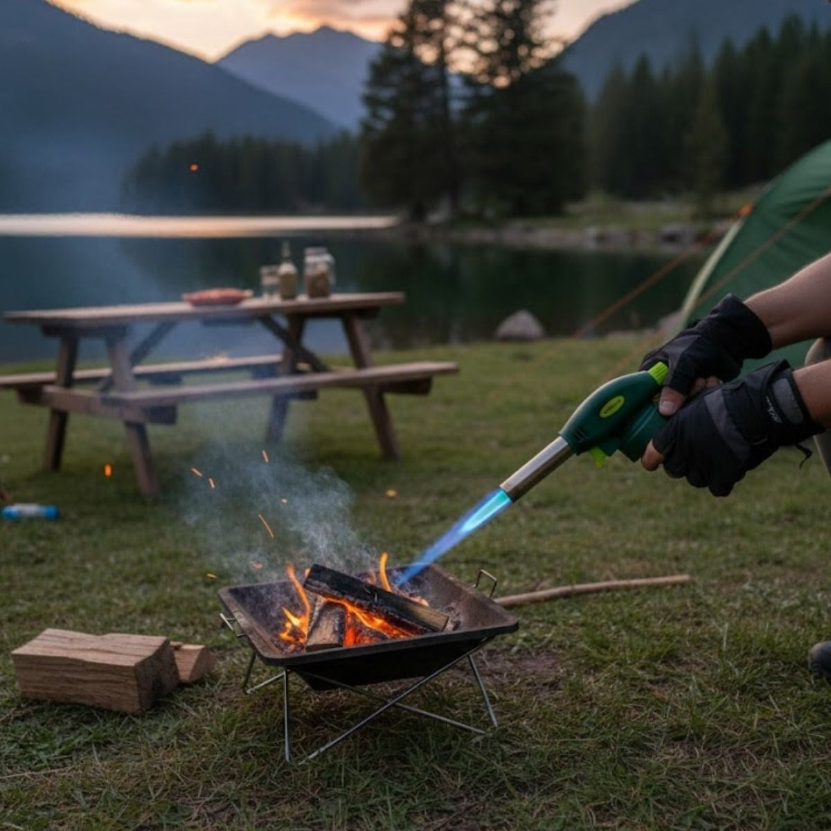 Outdoor Kamp, Piknik ve Tamir İşleri İçin Kamp Gazı Seti - Taşınabilir Pürmüz Alev Tabancası ve Yüksek Performanslı Gaz Kartuşu (5347)