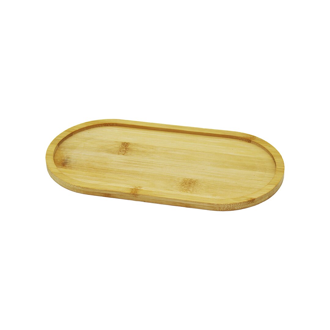 OVAL WOODEN BAMBOO OIL BOTTLE COASTER 12X23CM (5347)