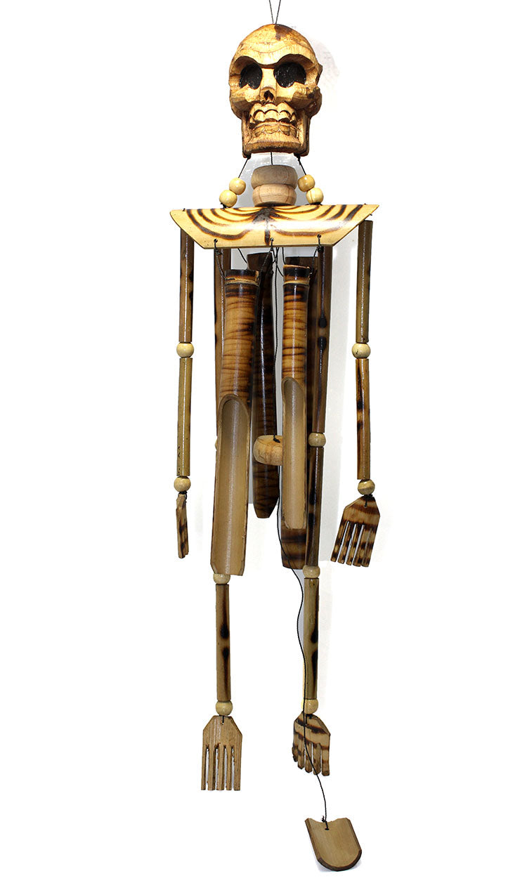 Wooden Skeleton Figurine