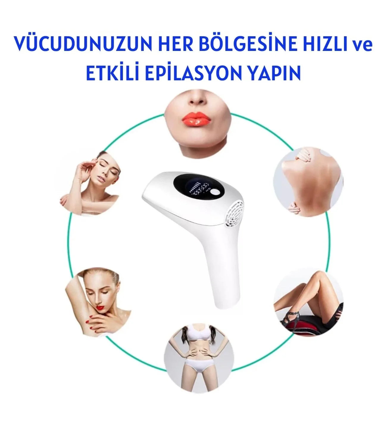 جهاز إزالة الشعر بالليزر الاحترافي 999.999 ومضة، جهاز إزالة الشعر للنساء والرجال بتقنية IPL لجميع مناطق الجسم (5347)