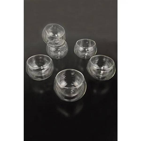 Double-Walled Glass Jam Jar Set of 6