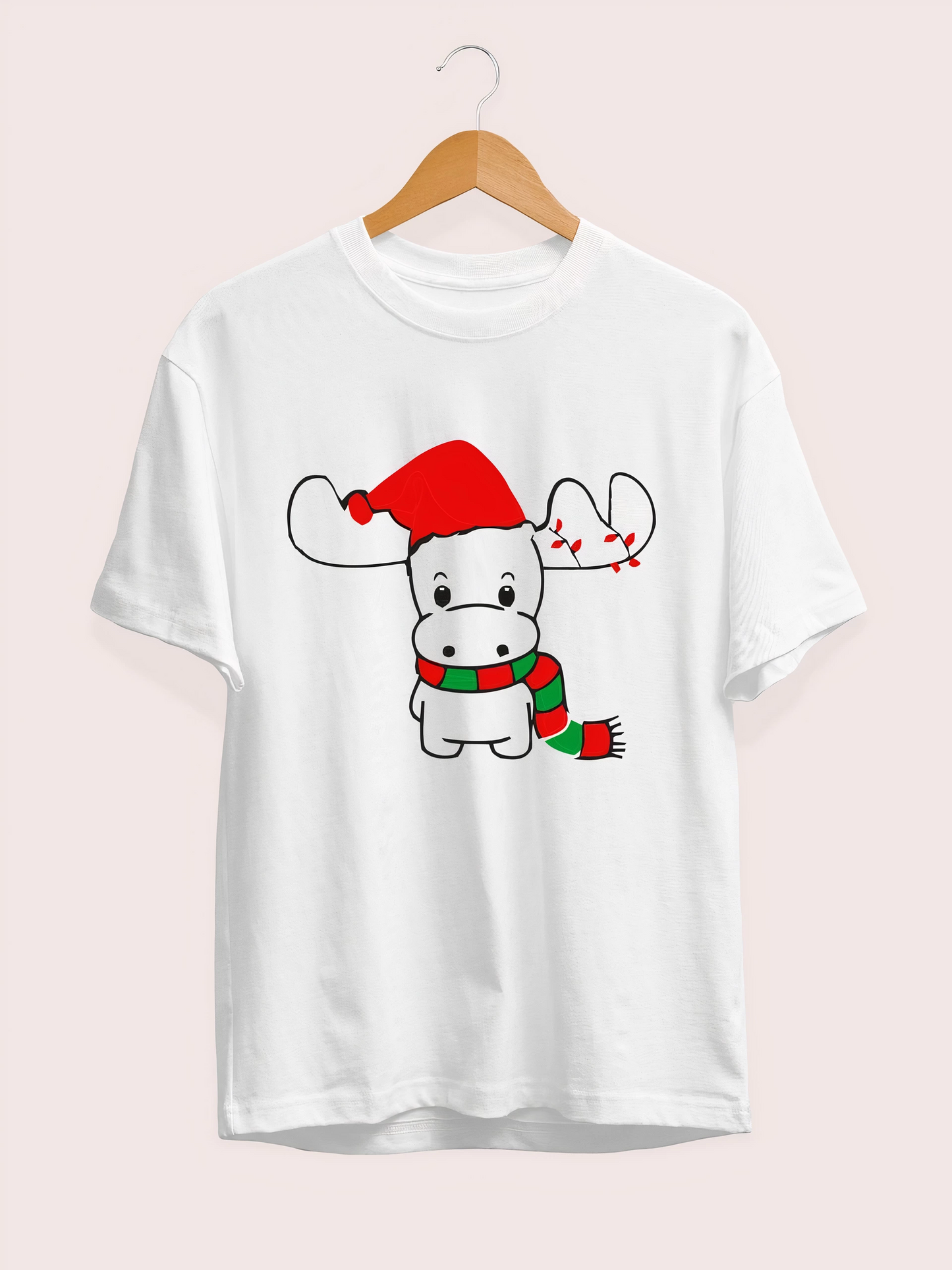 Reindeer print Christmas T-shirt - White