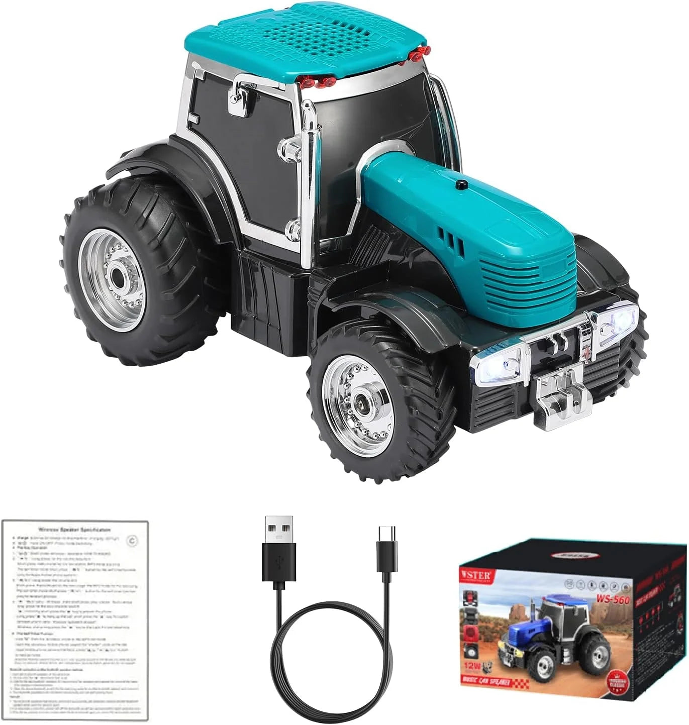 Şarjlı Nostaljik Traktör Tasarımlı Usb/aux Çıkışlı Fm Radyolu Bluetooth Hoparlör Speaker (5347)