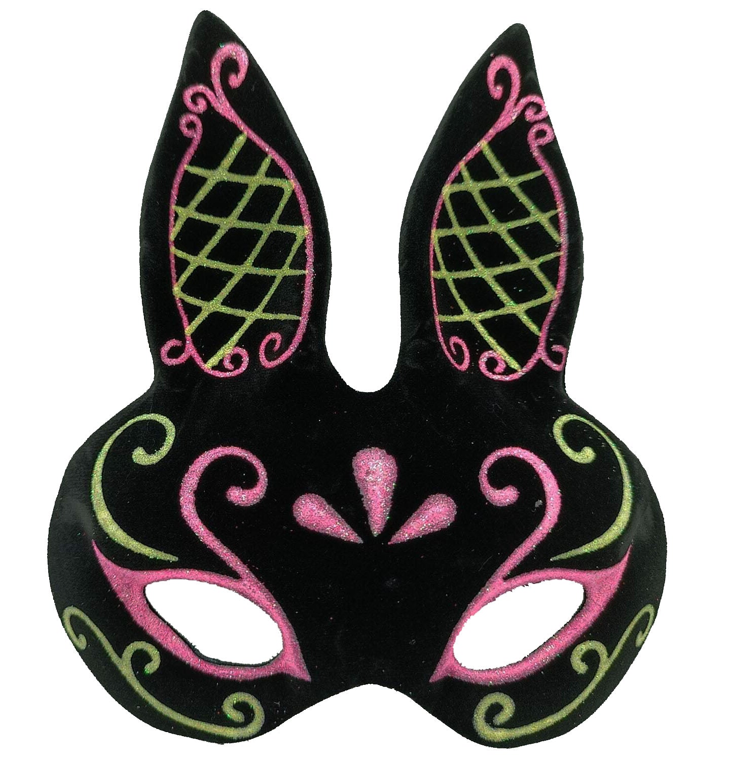 Black Suede Coated Rabbit Mask