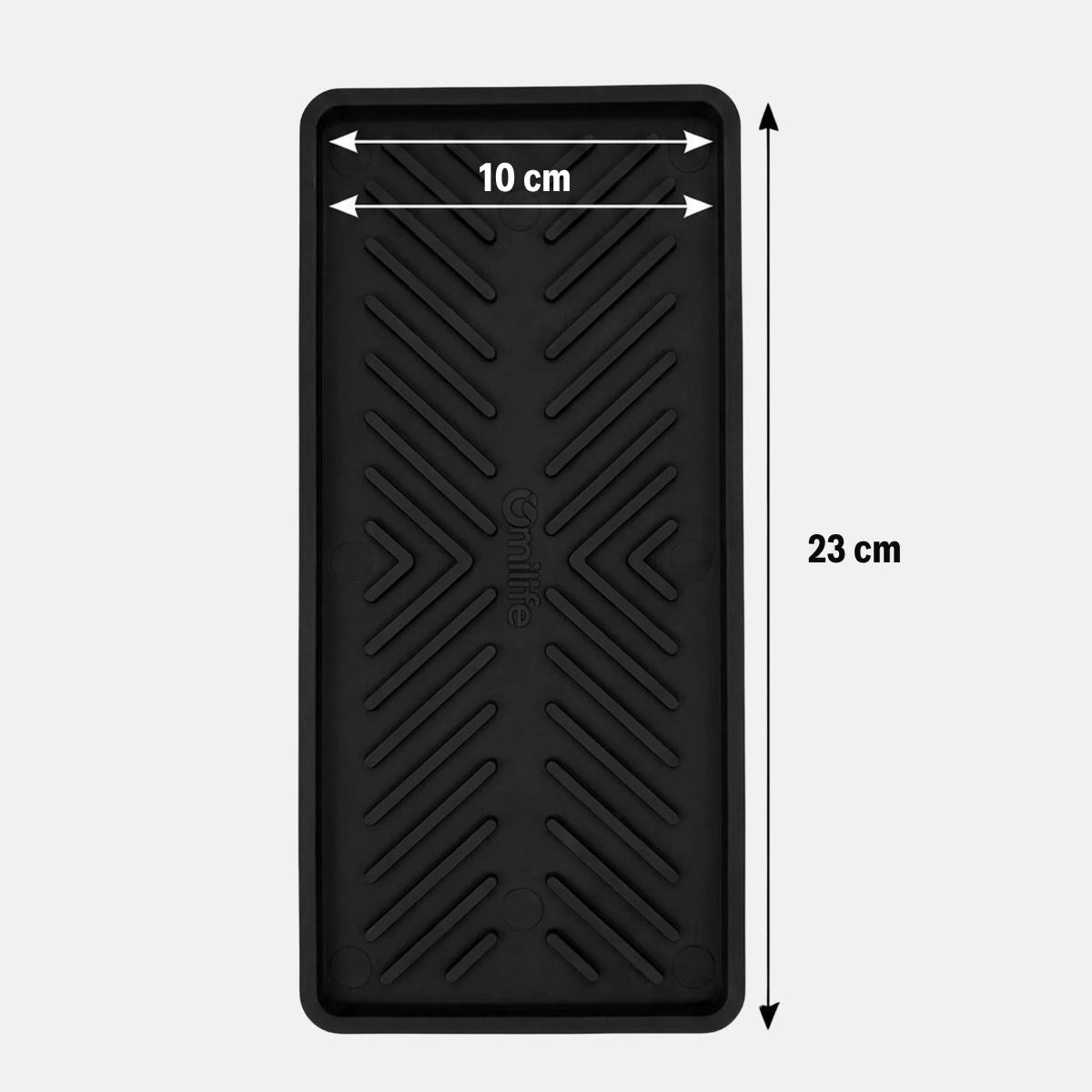 Siyah Silikon Yağdanlık Altlığı - Kaydırmaz Mutfak Organizer 23x10 cm (5347)