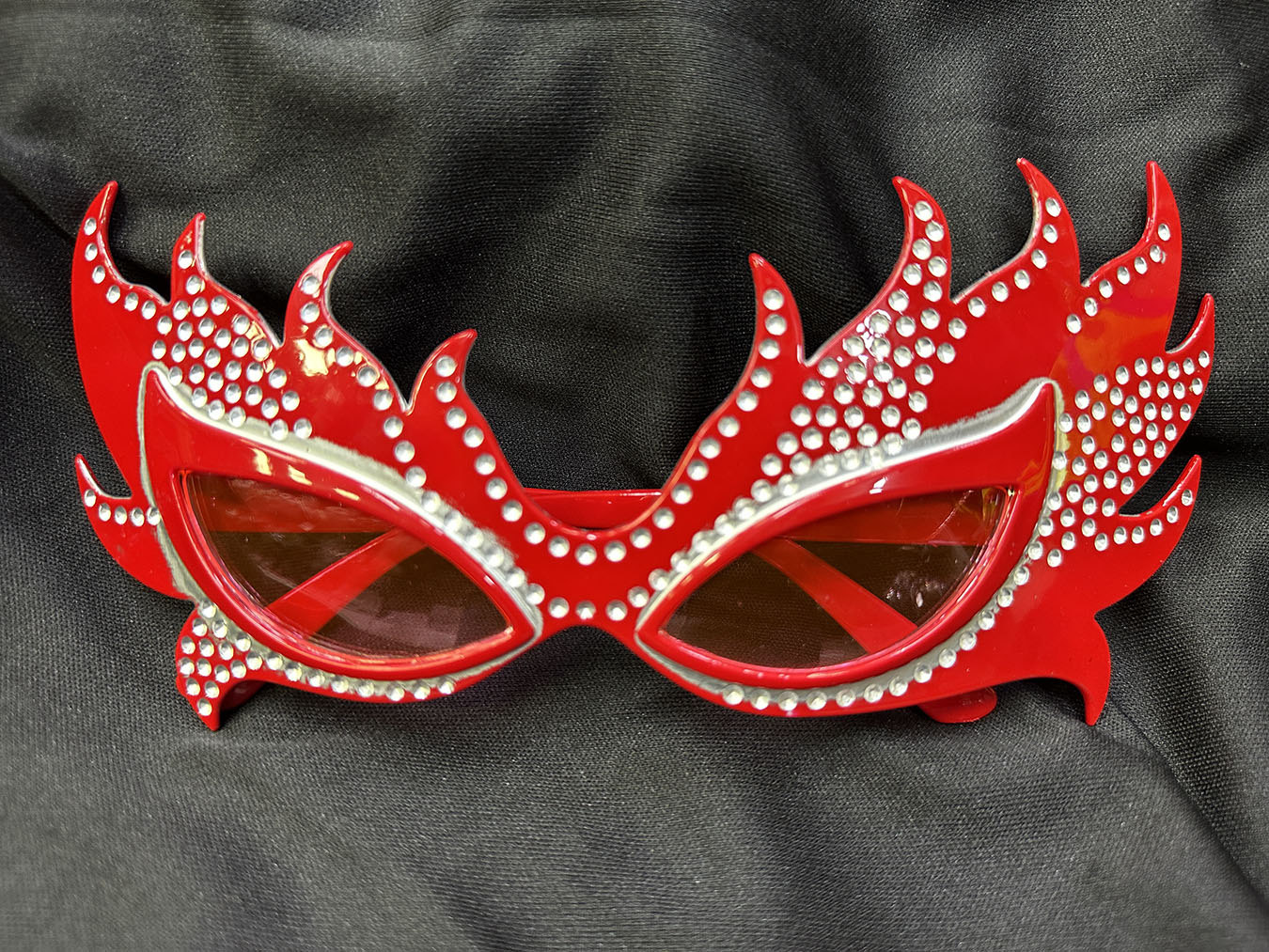 Red Rhinestone Flame Party Glasses