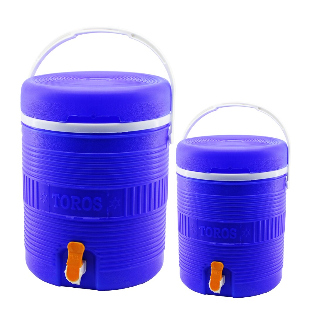 TOROS 2Lİ SET=14+6LT YUVARLAK TERMOS MAVİ PLASTİK MUSLUKLU - TAŞIMA KULPLU BRKT-501575 (5347)
