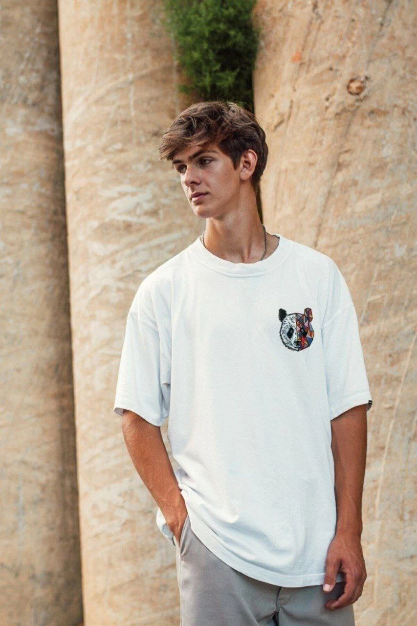 Unisex Printed Oversize T-Shirt - White