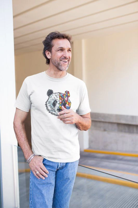 Men's Crew Neck Printed Oversize T-Shirt - White