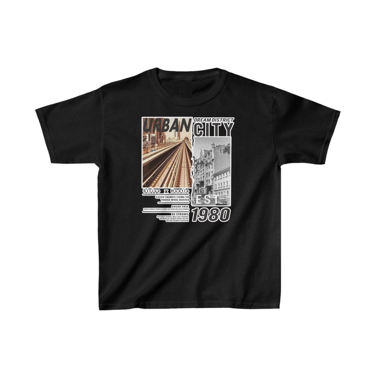 Unisex Kids' Printed T-Shirt - Black