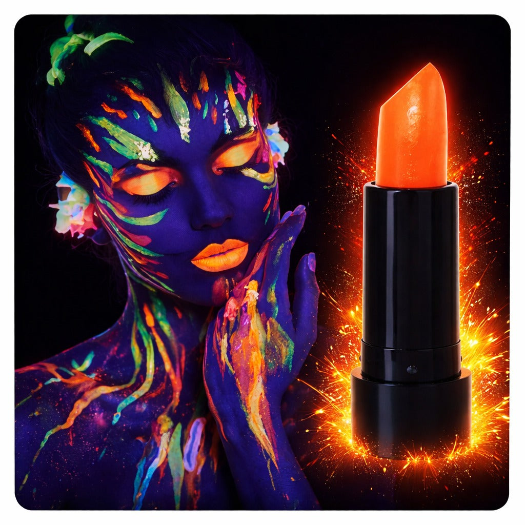 UV Neon Orange Lipstick - Glow in the Dark Makeup Paint (5347)