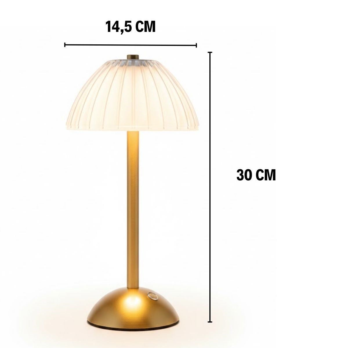 Uzun Mantar Çizgili Model LED Masa Lambası - Dokunmatik, 3 Renk Işık Modlu, Şarjlı Dekoratif Gece Lambası (5347)