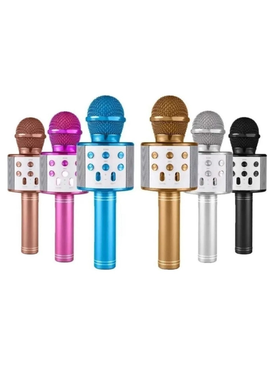 WİRELESS MİKROFON KARAOKE - HOPARLÖR USB ŞARJLI USB - TF - AUX RENKLİ KROM KAPLAMA PİL:800mAh - DC 5V BLS-25 (5347)