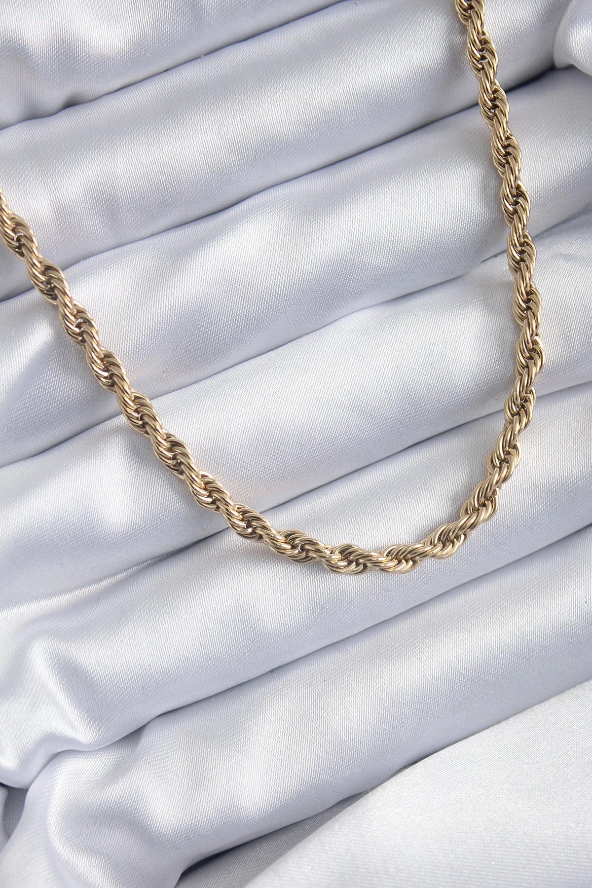 Mey İthalat® 316L Çelik Gold Renk 60 cm Burgu Model Kadın Kolye
