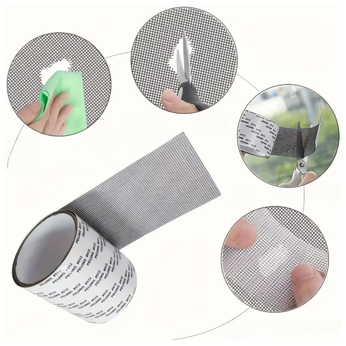 Starixa® Güçlü Yapışkanlı Pencere Tamir Bandı, Böcek Önleyici Yama Bandı 2 mt x 5 cm