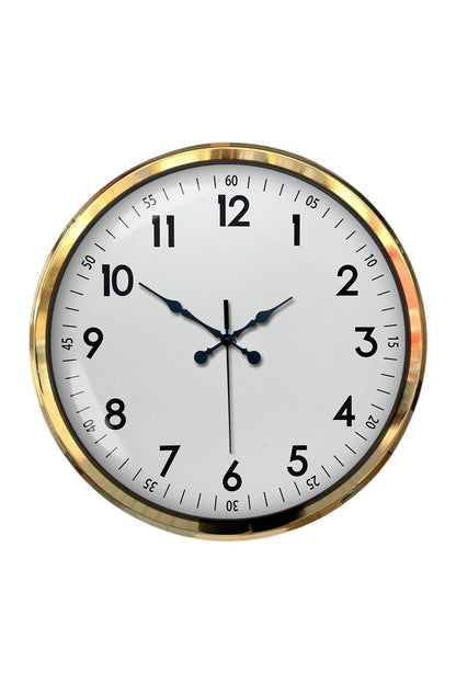 Gold & White Luxury Classic 52 Cm Metal Duvar Saati