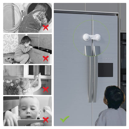 Starixa® Bebek Çocuk Güvenliği Çekmece ve Dolap İçin Kendiliğinde Yapışkanlı Vidasız Kapak Kilidi