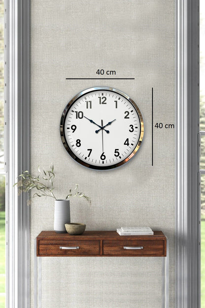 Krom Elegance 40 Cm Metal Standart Duvar Saati