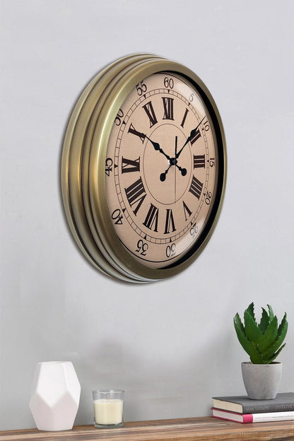 Nostalji Stil 40 Cm Metal Eskitme Duvar Saati