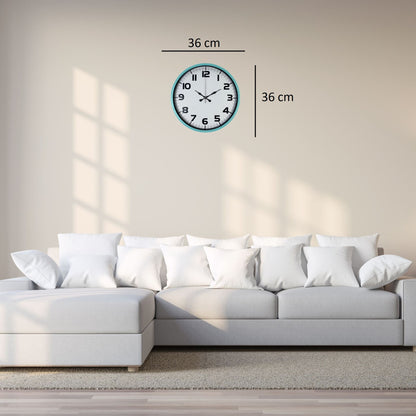 Elegance Turkuaz 36 Cm Duvar Saati
