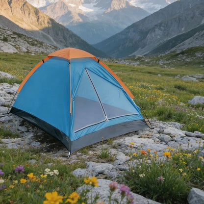 Starixa® 4 Kişilik Kamp Çadırı Manuel Kurulum Düz Kapılı Outdoor Dayanıklı Kamp Doğa Çadırı 200 x 200 x 110 cm