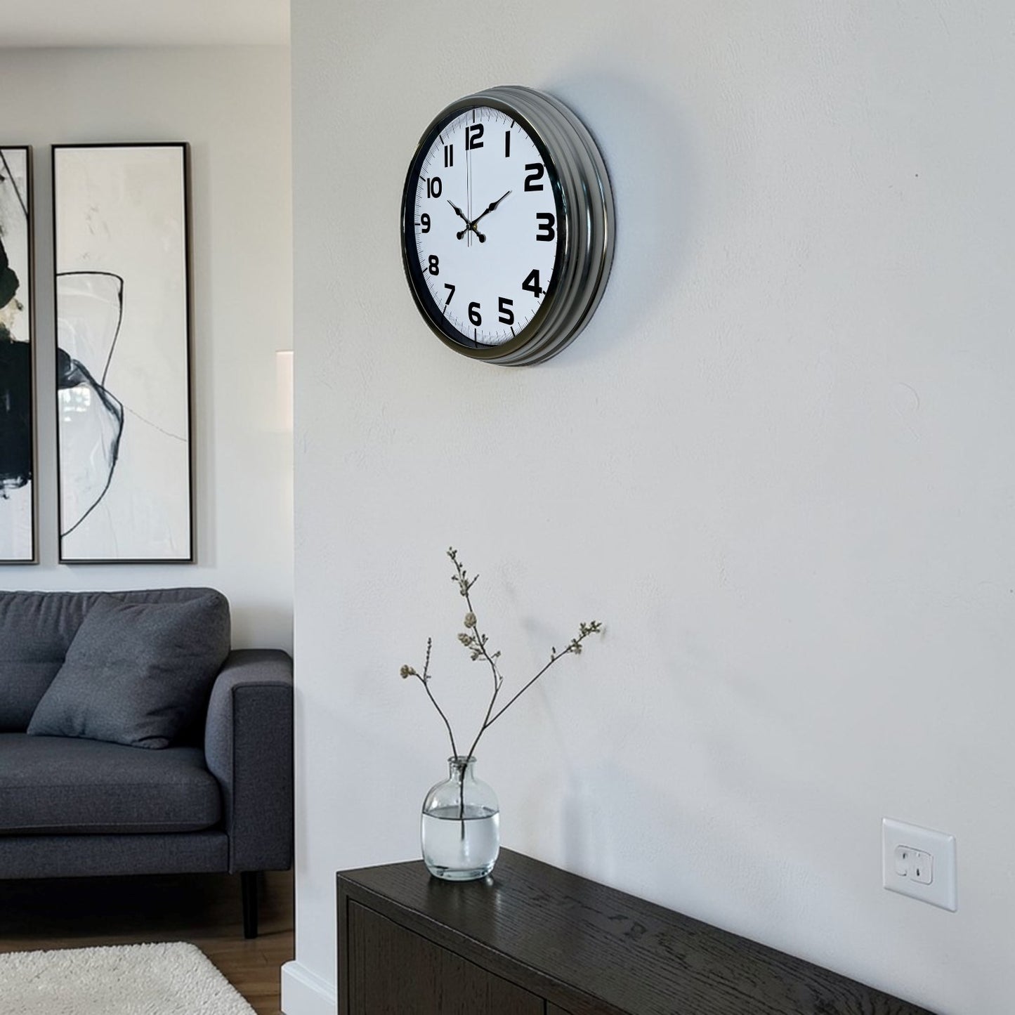 Krom Prime 40 Cm Metal Duvar Saati