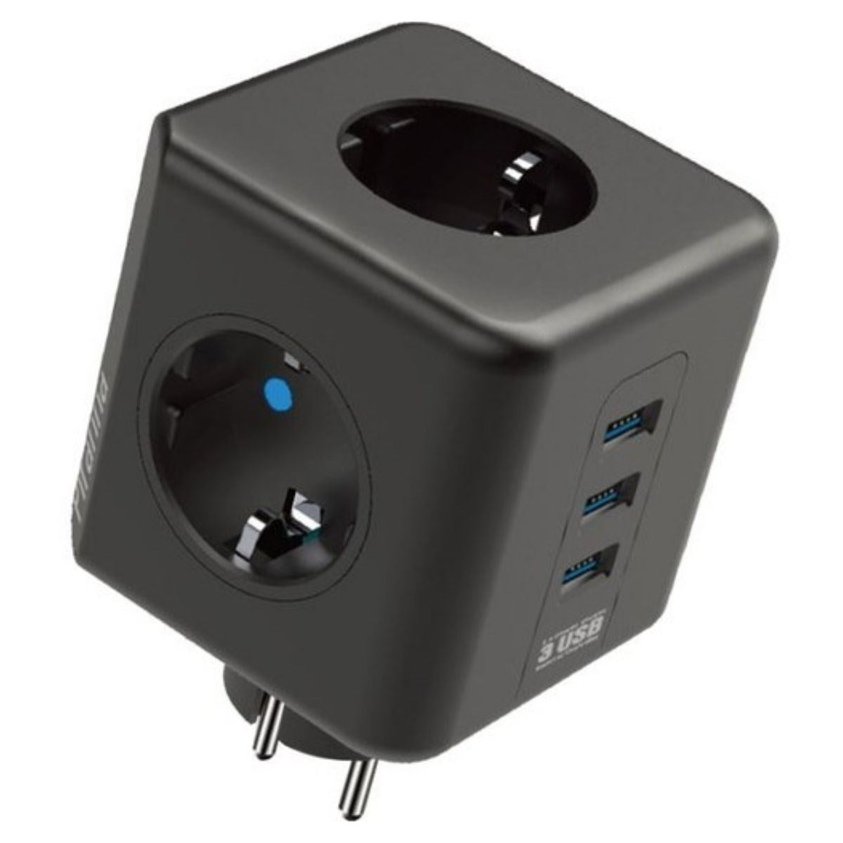 Starixa® Isıya Dayanıklı Termal Akım Korumalı ve Çocuk Korumalı 3 Priz Girişli 3 USB Girişli Küp Priz