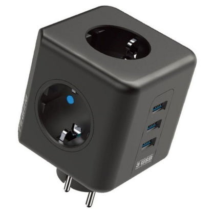 Starixa® Isıya Dayanıklı Termal Akım Korumalı ve Çocuk Korumalı 3 Priz Girişli 3 USB Girişli Küp Priz