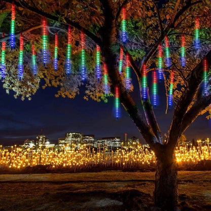 10-Pack 45 CM Long Plastic Meteor Shower 2m Cable LED USB RGB Tree Light - Color Changing Hanging Decorative Garden and Outdoor Lighting (5347)