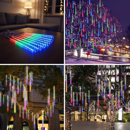 10-Pack 45 CM Long Plastic Meteor Shower 2m Cable LED USB RGB Tree Light - Color Changing Hanging Decorative Garden and Outdoor Lighting (5347)